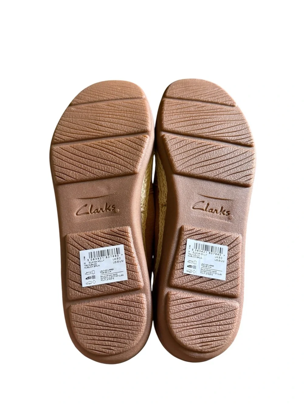 Clarks NIB Elaina Milly Tan Nubuck Loafers size 8.5